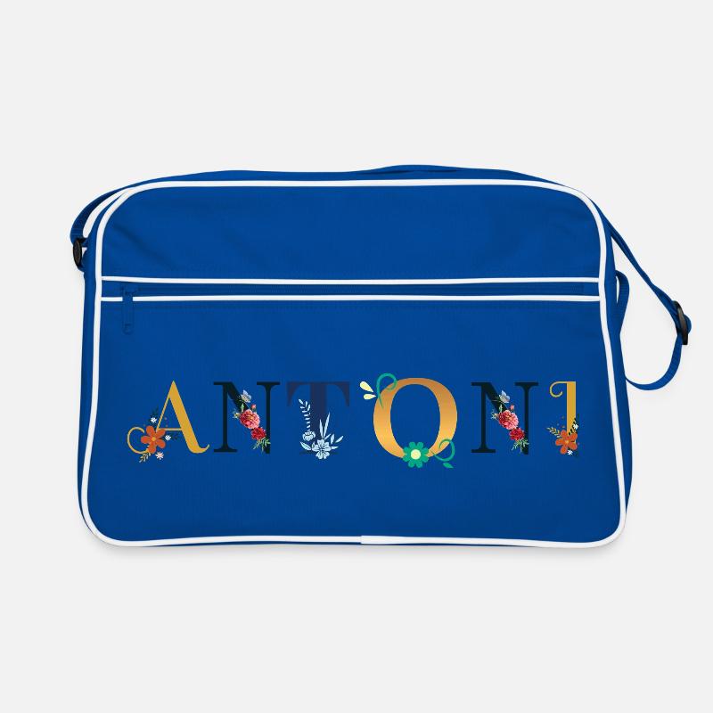 Nom ANTONI décoré de fleurs Sac Retro