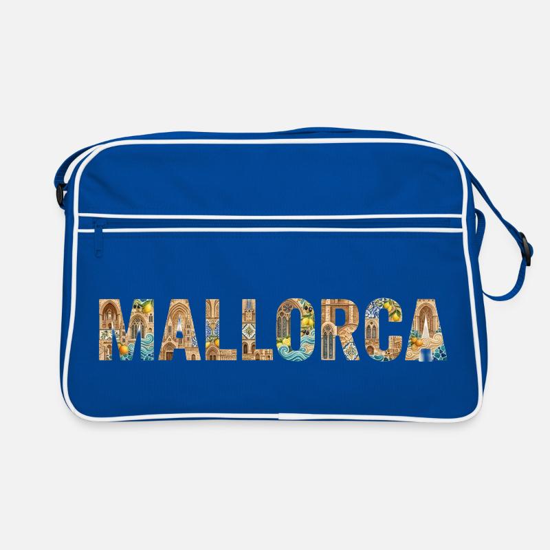 Mallorca Typography with Mediterranean Architecture Retro Bag