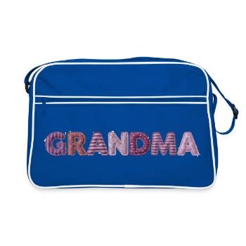 Grandma Vintage Nähte Design Trend Geschenk - Retro Tasche - Blau/Weiß - Vorne