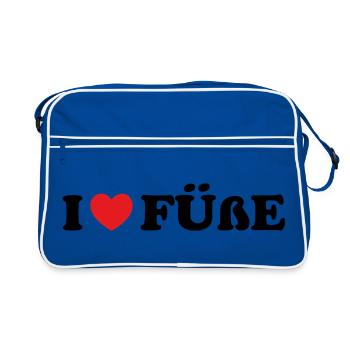 I Love Feet Sucking Foot Fetish I Love Feet - Retro Bag - blue/white - Front