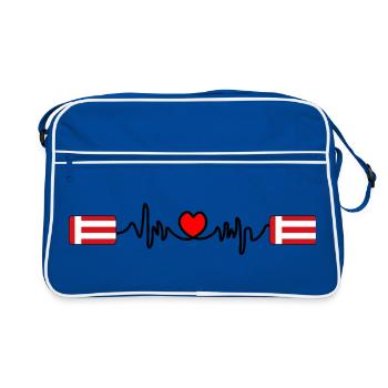 Battement de cœur du drapeau d’Eindhoven - Sac Retro - bleu/blanc - Devant
