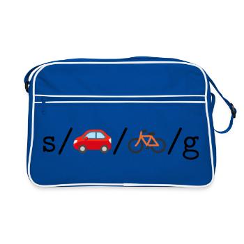 Substitute cars for bikes, globally; Perl edition - Retro Bag - blue/white - Front