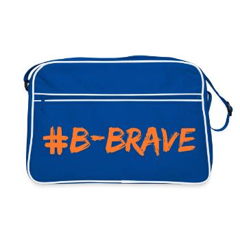 #B-Brave print - Retro Bag - blue/white - Front