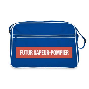 Futur Sapeur-Pompier Design humoristique enfant - Sac Retro - bleu/blanc - Devant