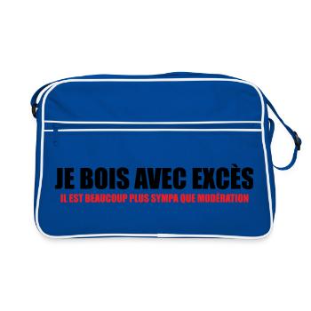Je bois avec Excès plus sympa que Modération - Sac Retro - bleu/blanc - Devant