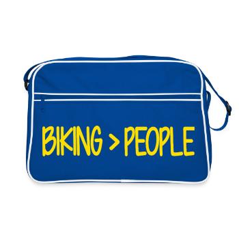 Vélo>Les gens disent drôle « vélo » - Sac Retro - bleu/blanc - Devant