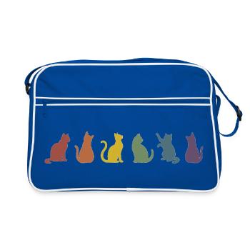 Silhouettes colorées des chats de la fierté - Sac Retro - bleu/blanc - Devant