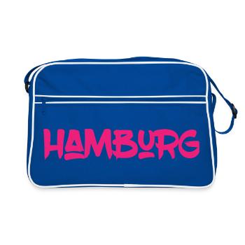 Hamburg - Hanseatic City - Alster - Elbe - Harbour - Retro Bag - blue/white - Front