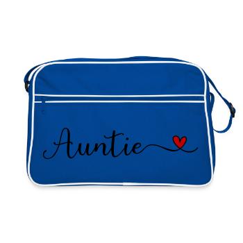 Auntie Typography with a Heart handwritten Font De - Retro Bag - blue/white - Front
