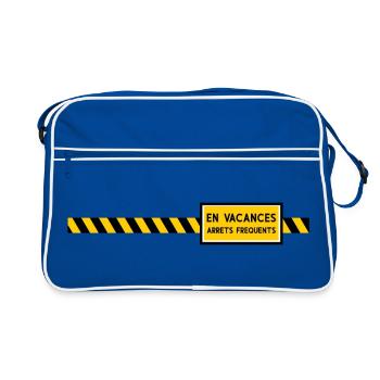 En vacances arrêts frequents Humour - Sac Retro - bleu/blanc - Devant