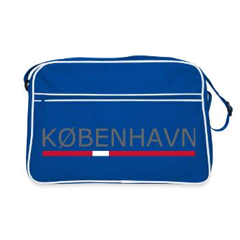 Kobenhavn - Copenhague - Kopenhague - Danemark Drapeau - Sac Retro - bleu/blanc - Devant