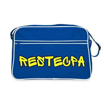 RESTECPA – Graffiti de design de texte drôle d’argot de rue - Sac Retro - bleu/blanc - Devant