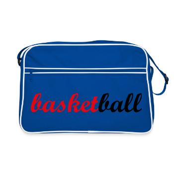 Life is basketball – sport urbain passion énergie  - Sac Retro - bleu/blanc - Devant