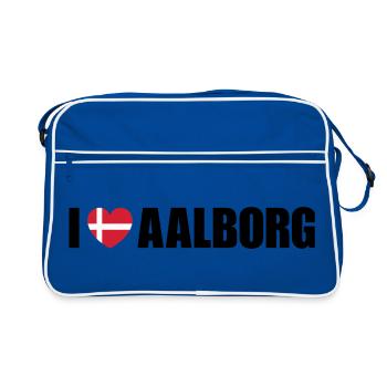 J’adore Aalborg, Danemark - Sac Retro - bleu/blanc - Devant