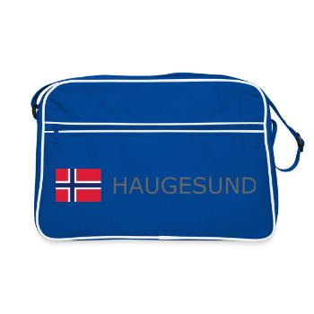 Drapeau de la Norvège - Haugesund - Norge - Norwegen - Sac Retro - bleu/blanc - Devant