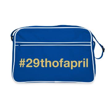 né le 29 avril Anniversaire anniversaire - Sac Retro - bleu/blanc - Devant