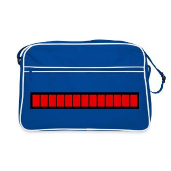 Barre de chargement rectangle Noir Rouge (100%) - Sac Retro - bleu/blanc - Devant