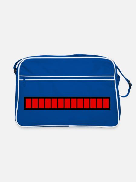Rectangle loading bar Black Red (100%) - Retro Bag - blue/white - Front
