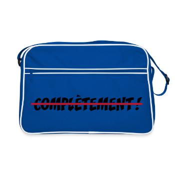 COMPLETELY CRAZY! - offbeat graphic humor - Retro Bag - blue/white - Front