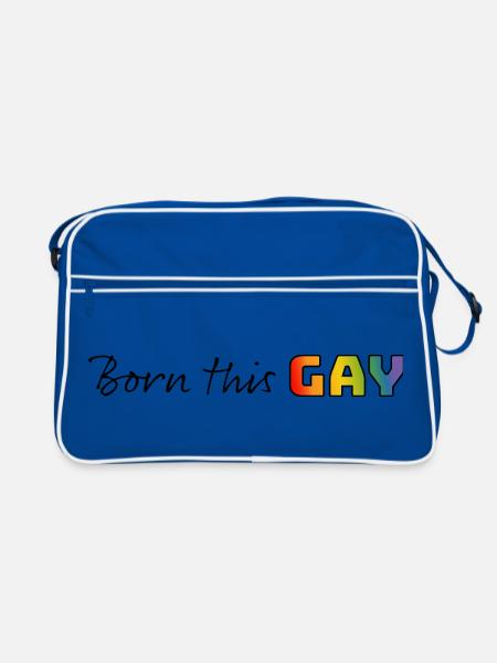 Rainbow né ce gay - Sac Retro - bleu/blanc - Devant