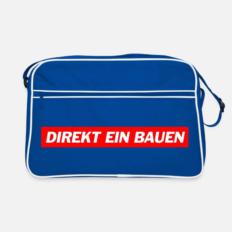 Direkt ein Bauen -  Deutsche Memes Retro Tasche