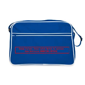 Guru_Meditation_Energy_Failure_Press_Coffee_Button - Retro Tasche - Blau/Weiß - Vorne
