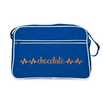 Heartbeat Chocolate Pattern - Retro Bag - blue/white - Front