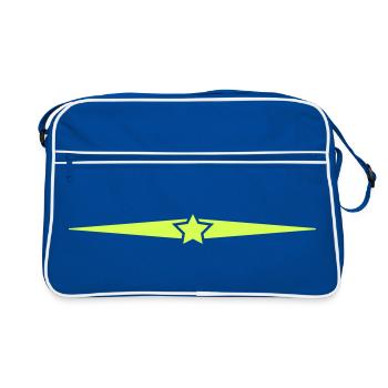 Star - Retro Tasche - Blau/Weiß - Vorne