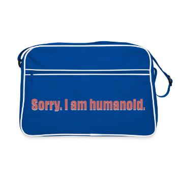 désolé, je suis humanoid_grey_shad - Sac Retro - bleu/blanc - Devant