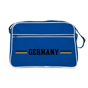 Germany Fahne - Retro Tasche - Blau/Weiß - Vorne