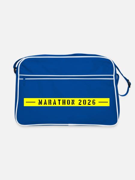 Marathon 2026 - Retro Tasche - Blau/Weiß - Vorne