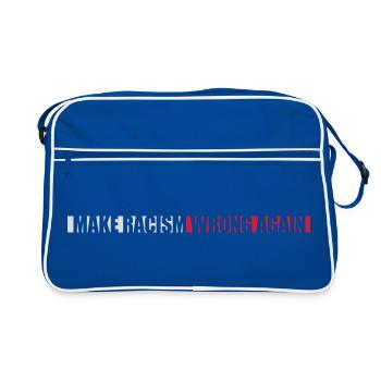 make racism wrong again - Retro Tasche - Blau/Weiß - Vorne