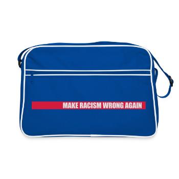 make racism wrong again - Retro Tasche - Blau/Weiß - Vorne