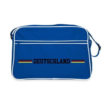 Deutschland Fahne - Retro Tasche - Blau/Weiß - Vorne
