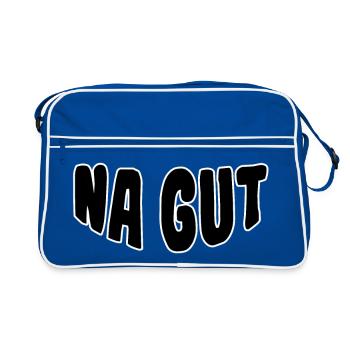 All right: bold outline handwriting - Retro Bag - blue/white - Front
