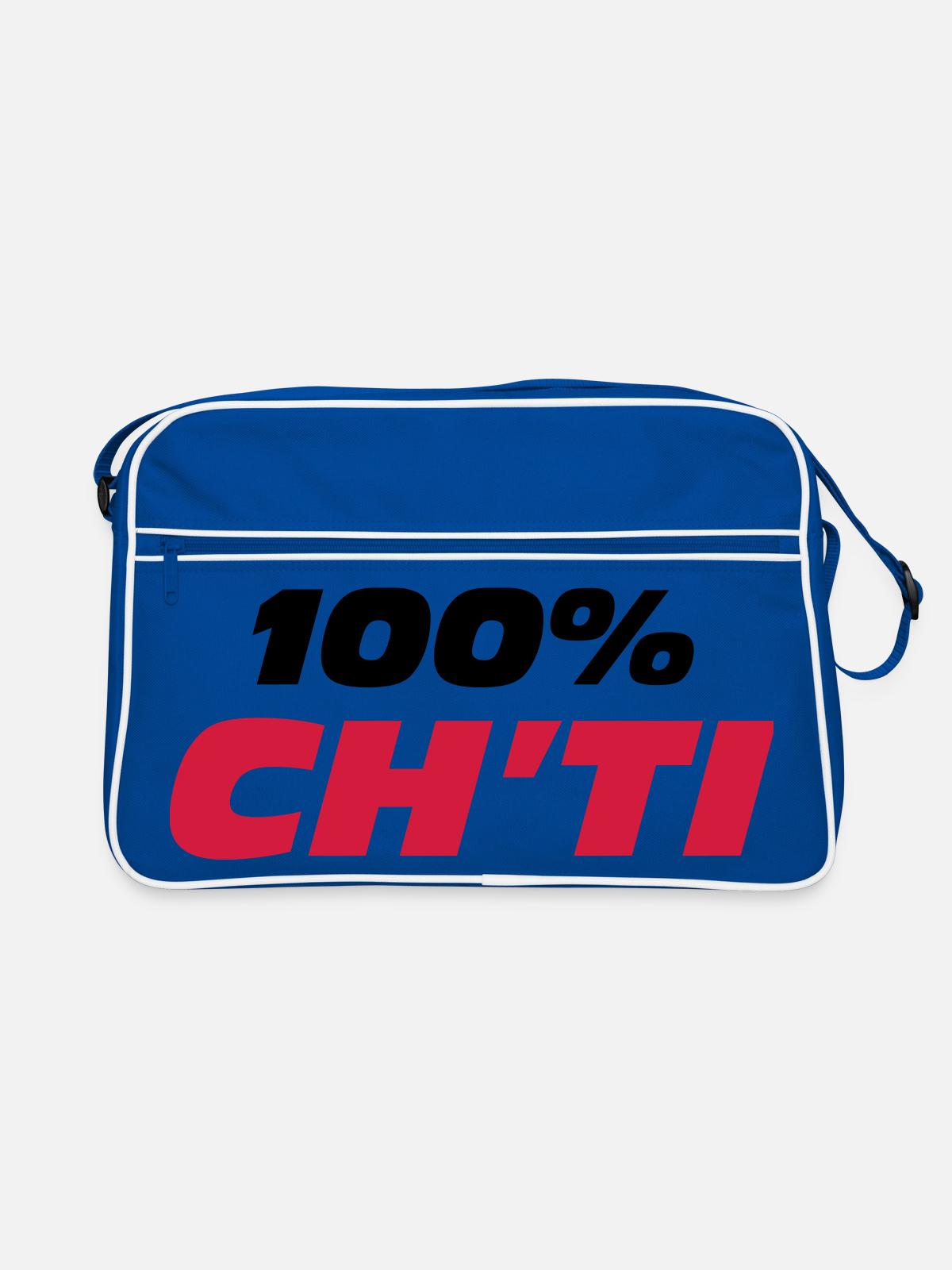 100% Ch'ti - Sac Retro - bleu/blanc - Devant