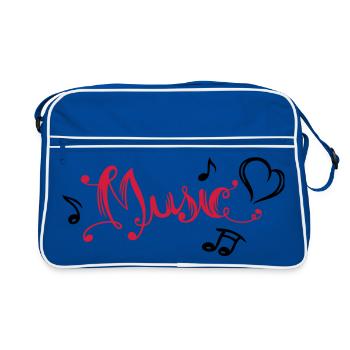 Écriture musicale Notes de musique Heart Music Festival - Sac Retro - bleu/blanc - Devant