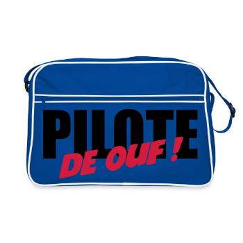 Pilote de ouf ! - Sac Retro - bleu/blanc - Devant