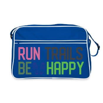 Courir Trails Soyez heureux - Sac Retro - bleu/blanc - Devant
