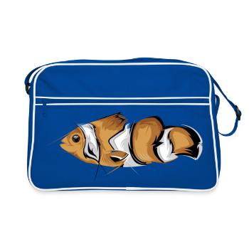 clownfish clown fish fish icon colors graphic - Retro Bag - blue/white - Front