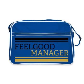 Feelgood manager Design black - Retro Bag - blue/white - Front
