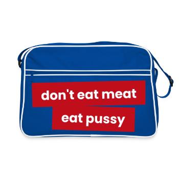 Don't eat meat - Eat pussy - Retro Bag - blue/white - Front