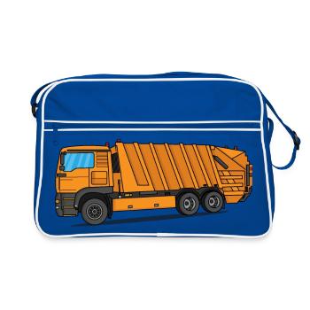 Garbage truck Garbage truck Professions Garbage man Garbage collection - Retro Bag - blue/white - Front