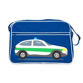Car with blue lights - Retro Bag - blue/white - Front
