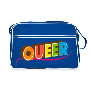 Queer Typo pour le mois des fiertés Égalité des droits LGBTQ - Sac Retro - bleu/blanc - Devant
