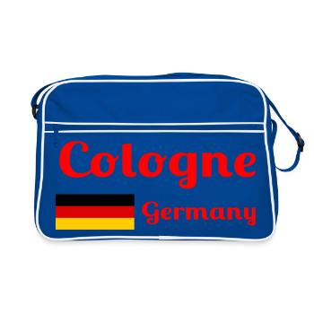 Cologne, Allemagne- Imprimés élégants - Sac Retro - bleu/blanc - Devant