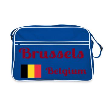 Bruxelles, Belgique- Imprimés élégants - Sac Retro - bleu/blanc - Devant