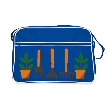 Garden tools and plants - Retro Bag - blue/white - Front