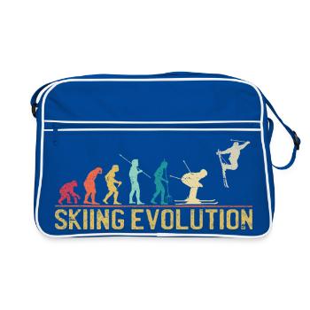 Ski-Evolution: Von den ersten Schritten zum Freestyle - Retro Tasche - Blau/Weiß - Vorne