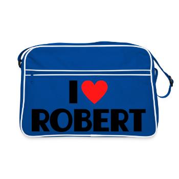 J’aime Robert Red Heart Love Fan Gift - Sac Retro - bleu/blanc - Devant
